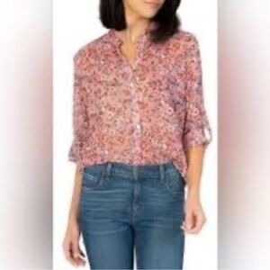 🍀 Kut from the Kloth Jasmine Pink Floral Blouse
